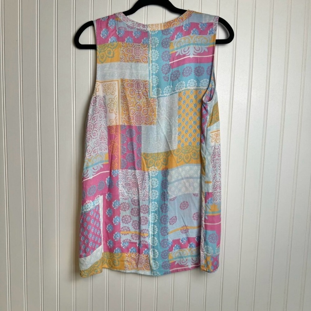 J. Jill Patchwork Sleeveless Button Down Lightwei… - image 4
